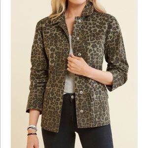 NWT Good American Leopard Utility Casual Jacket